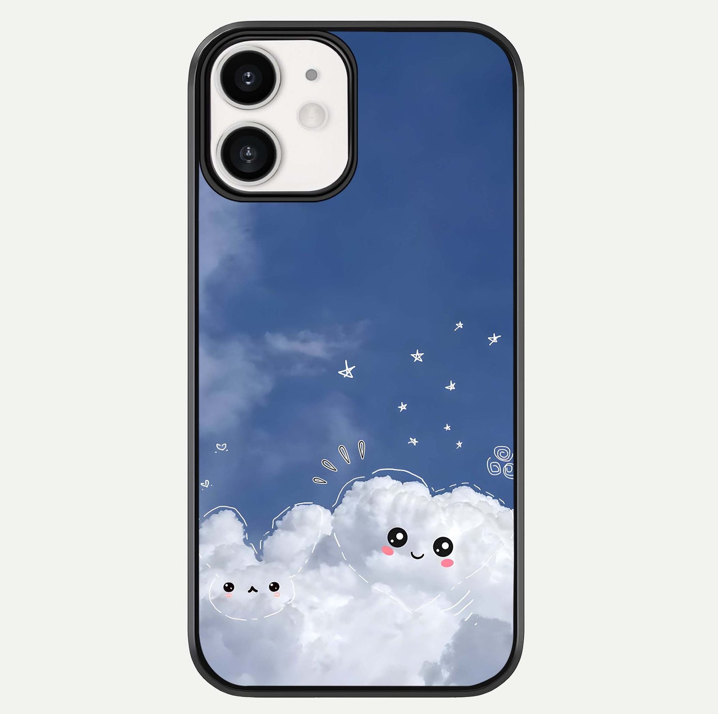 Cute Blossom Cloud Glass Case For iphone-12 by Custom World