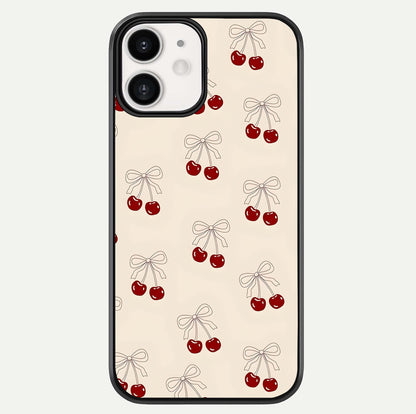 Cute Cherry Pattern Glass Case For iphone-12 by Custom World