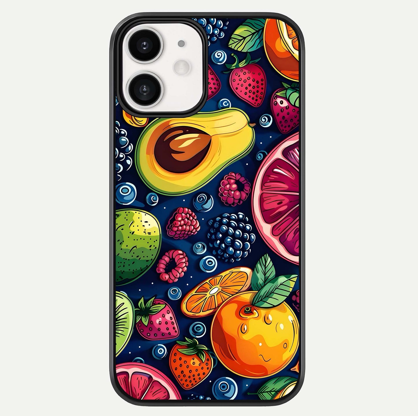 Cute Fruits Art Glass Case For iphone-12 by Custom World