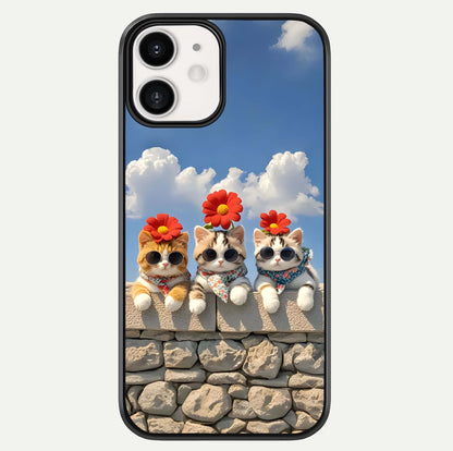 Floral Kitty Squad Glass Case For iphone-12 by Custom World