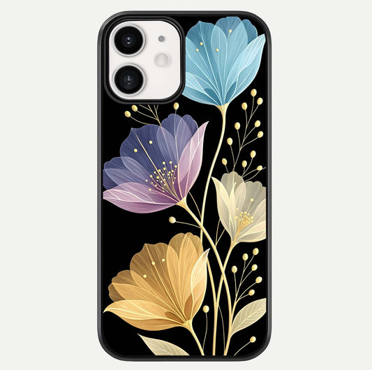 Flower Bloom Glow Glass Case For iphone-12 by Custom World