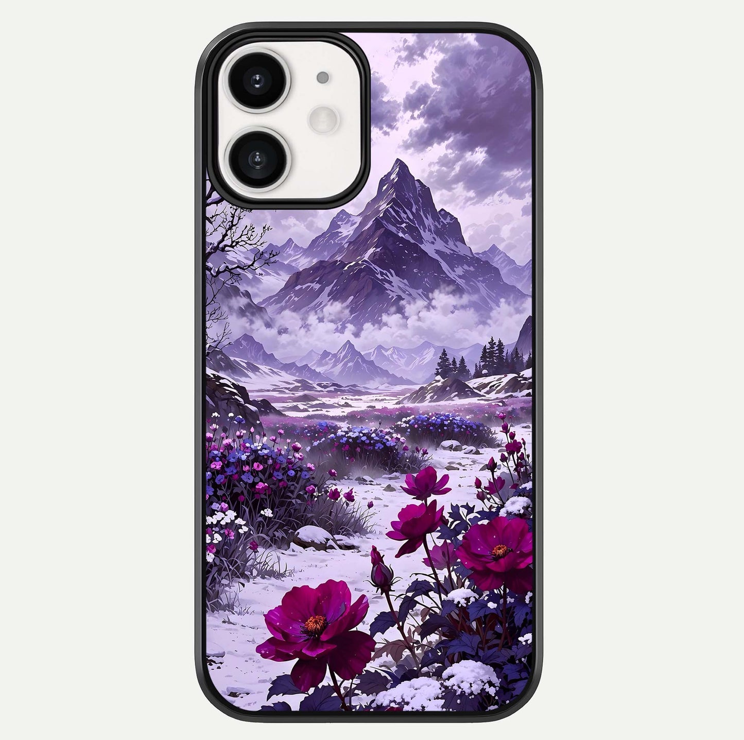 Flower Mountain View Glass Case For iphone-12 by Custom World