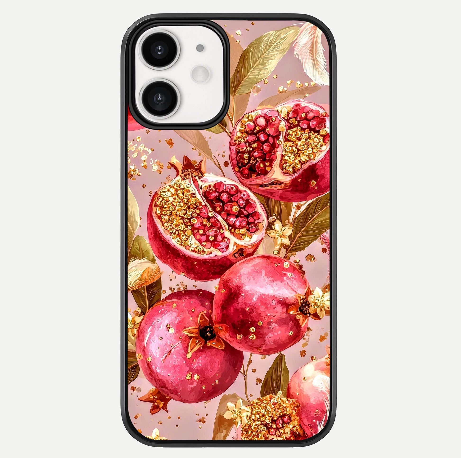 Golden Bloom Glow Glass Case For iphone-12 by Custom World