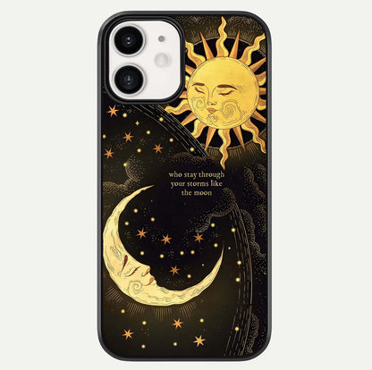 Golden Lunar Love Glass Case For iphone-12 by Custom World
