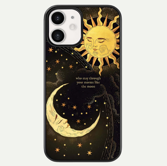Golden Lunar Love Glass Case For iphone-12 by Custom World