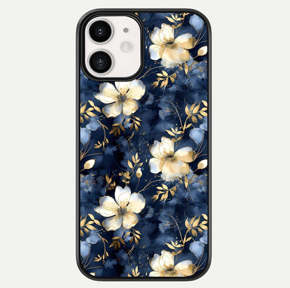 Golden Midnight Bloom Glass Case For iphone-12 by Custom World
