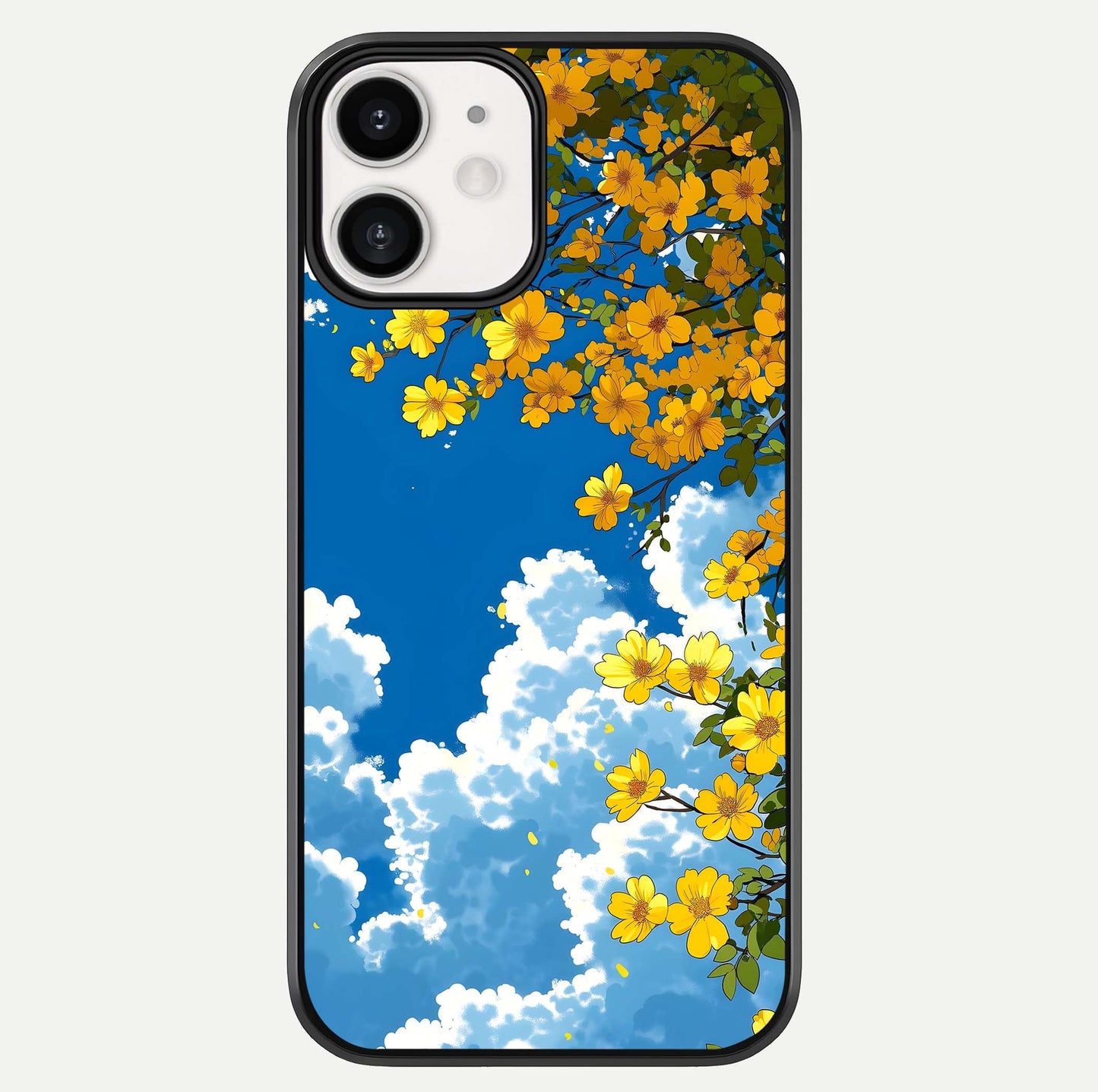 Golden Petal Sky Glass Case For iphone-12 by Custom World