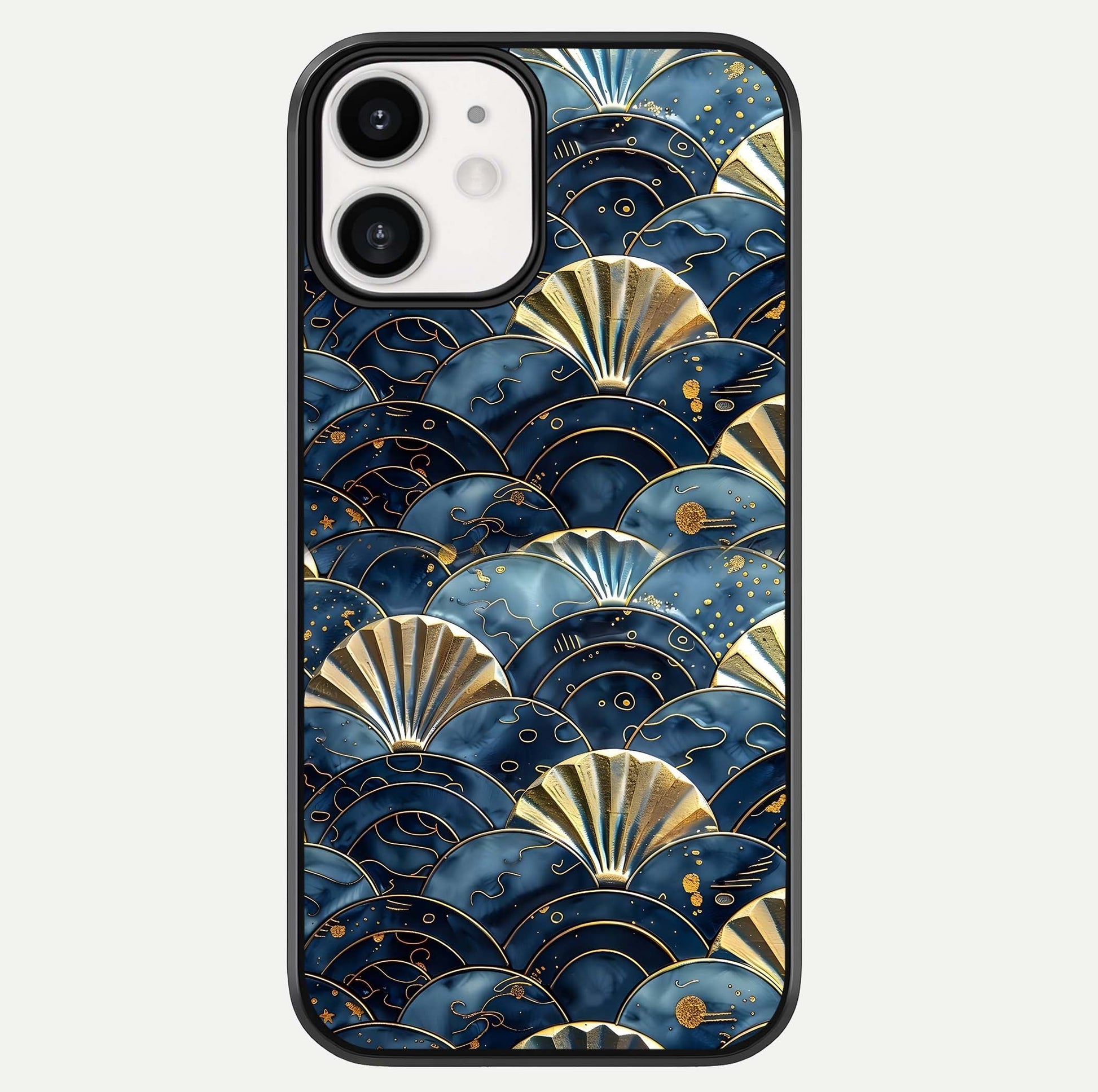 Golden Wave Luxe Glass Case For iphone-12 by Custom World