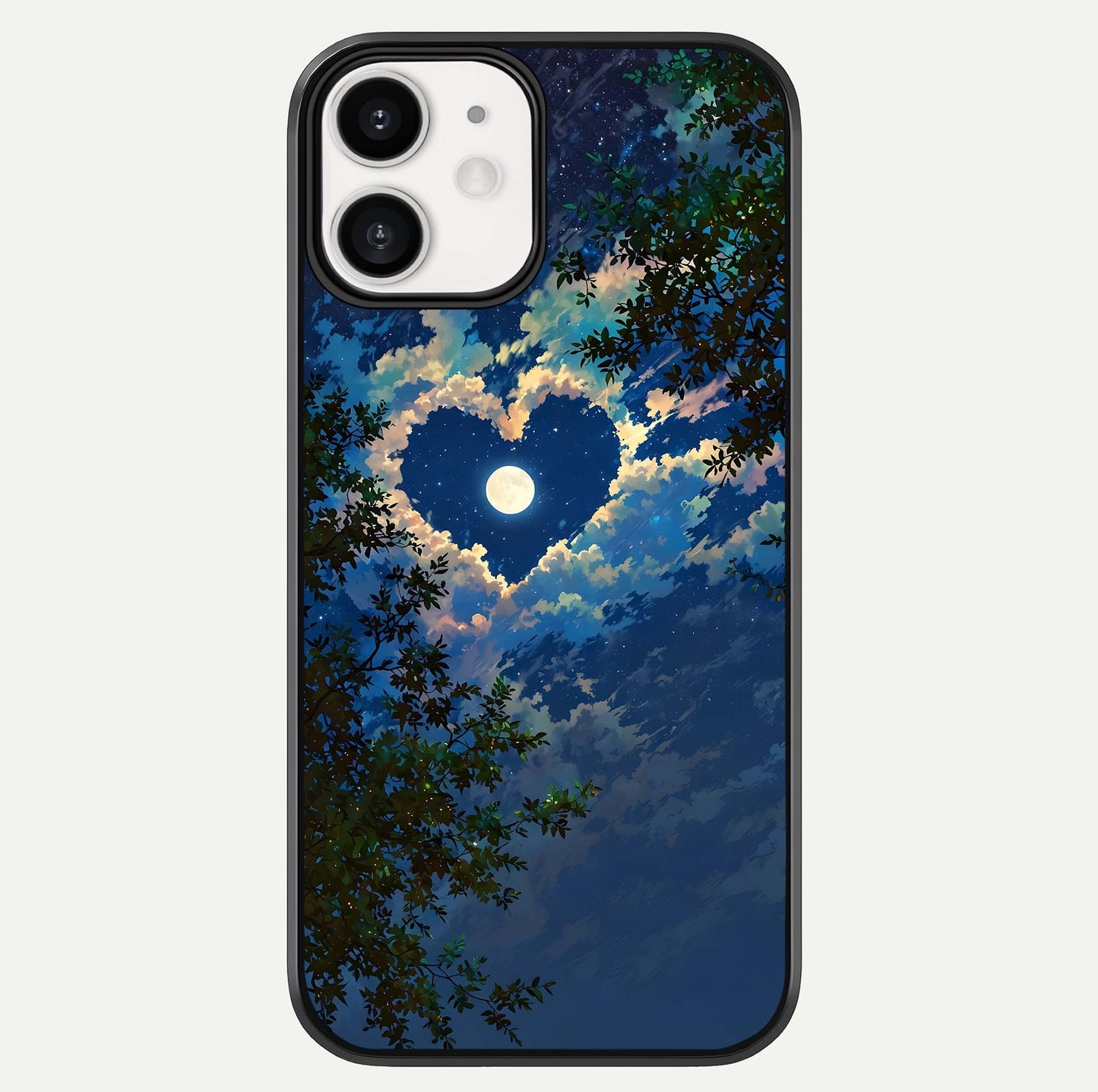 Heart With Moon Sky Glass Case For iphone-12 by Custom World