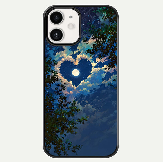 Heart With Moon Sky Glass Case For iphone-12 by Custom World