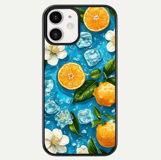 Ice Cube With Orange Glass Case For iphone-12 by Custom World