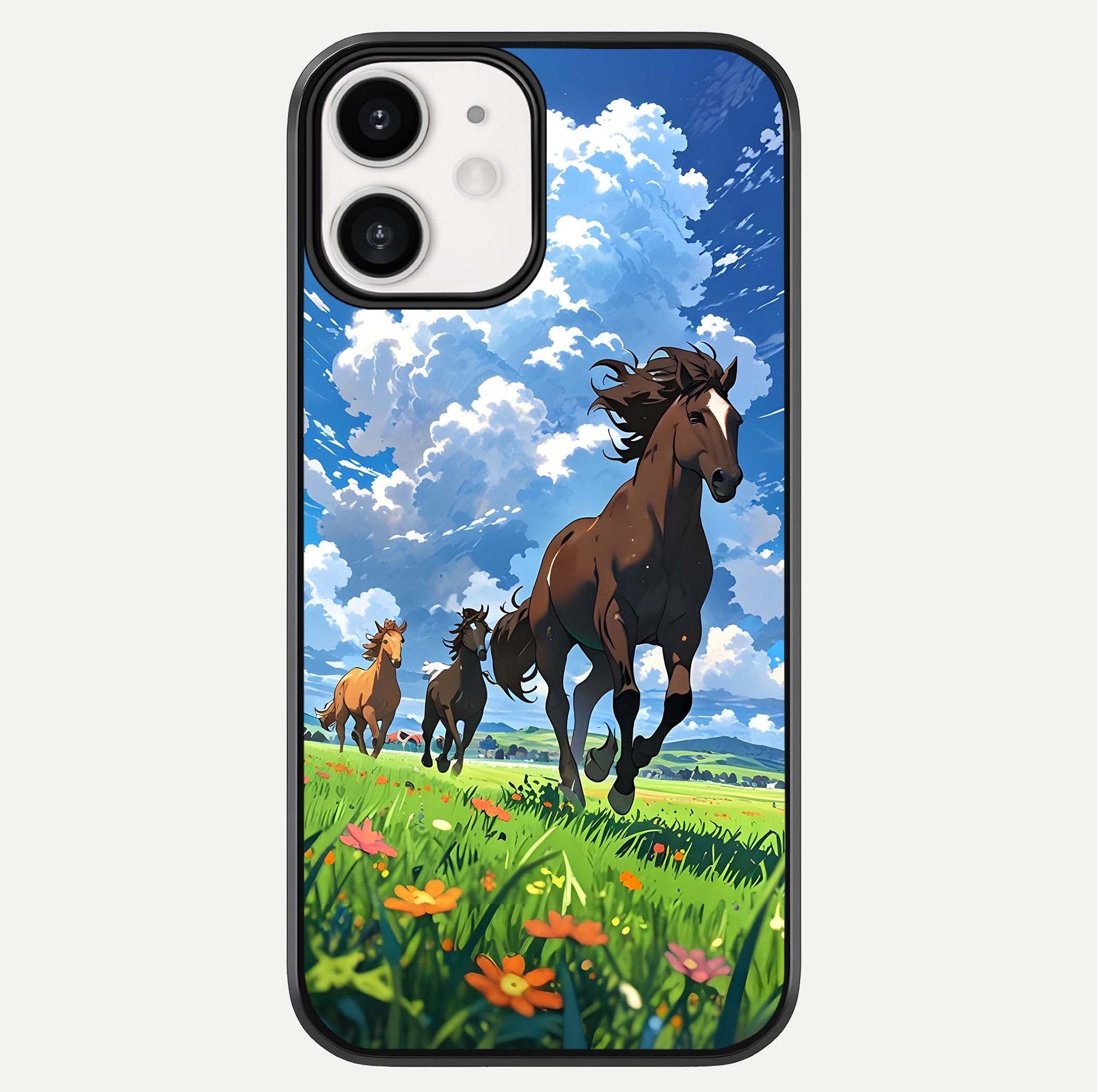 Majestic Horses Galloping Glass Case For iphone-12 by Custom World
