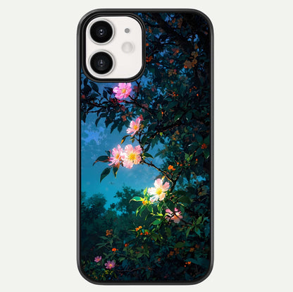 Midnight Bloom Glow Glass Case For iphone-12 by Custom World