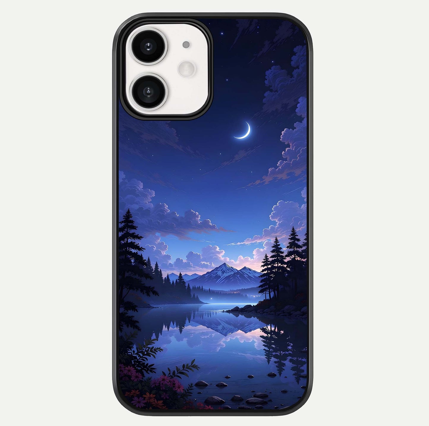 Midnight Lake Peace Glass Case For iphone-12 by Custom World