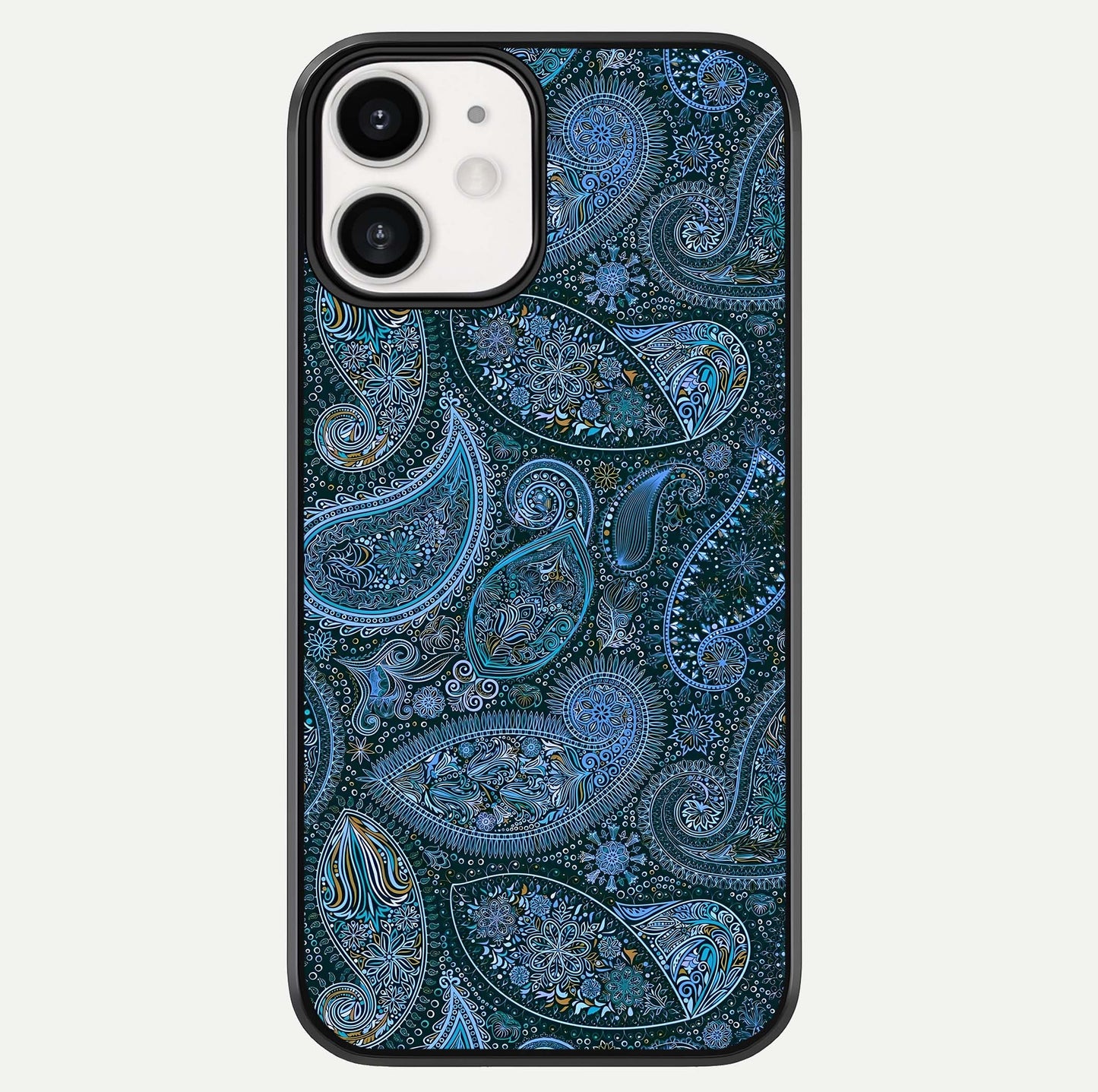 Midnight Paisley Glow Glass Case For iphone-12 by Custom World