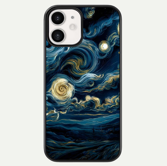 Midnight Sky Whirl Glass Case For iphone-12 by Custom World