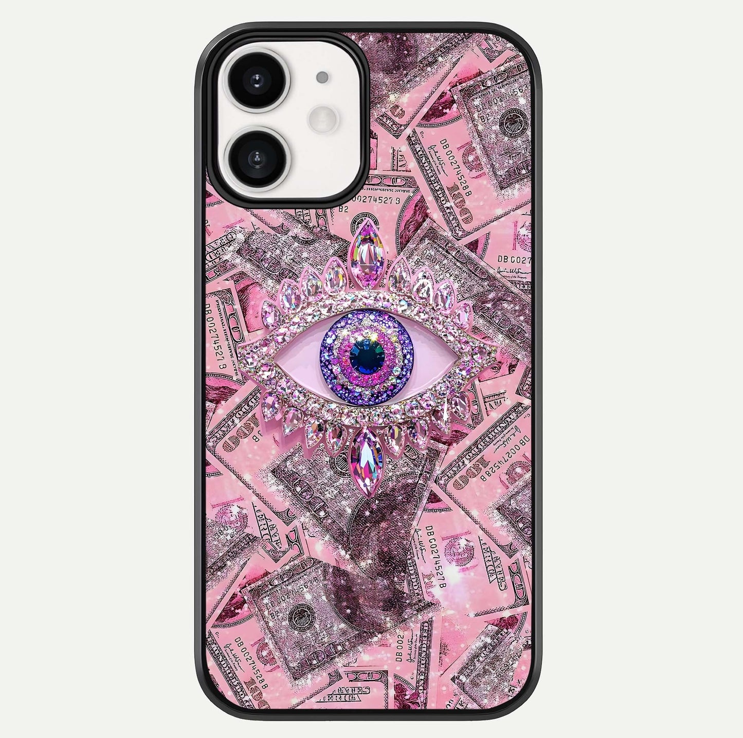 Money Eye Luxe Glass Case For iphone-12 by Custom World