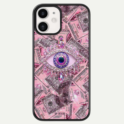 Money Eye Luxe Glass Case For iphone-12 by Custom World