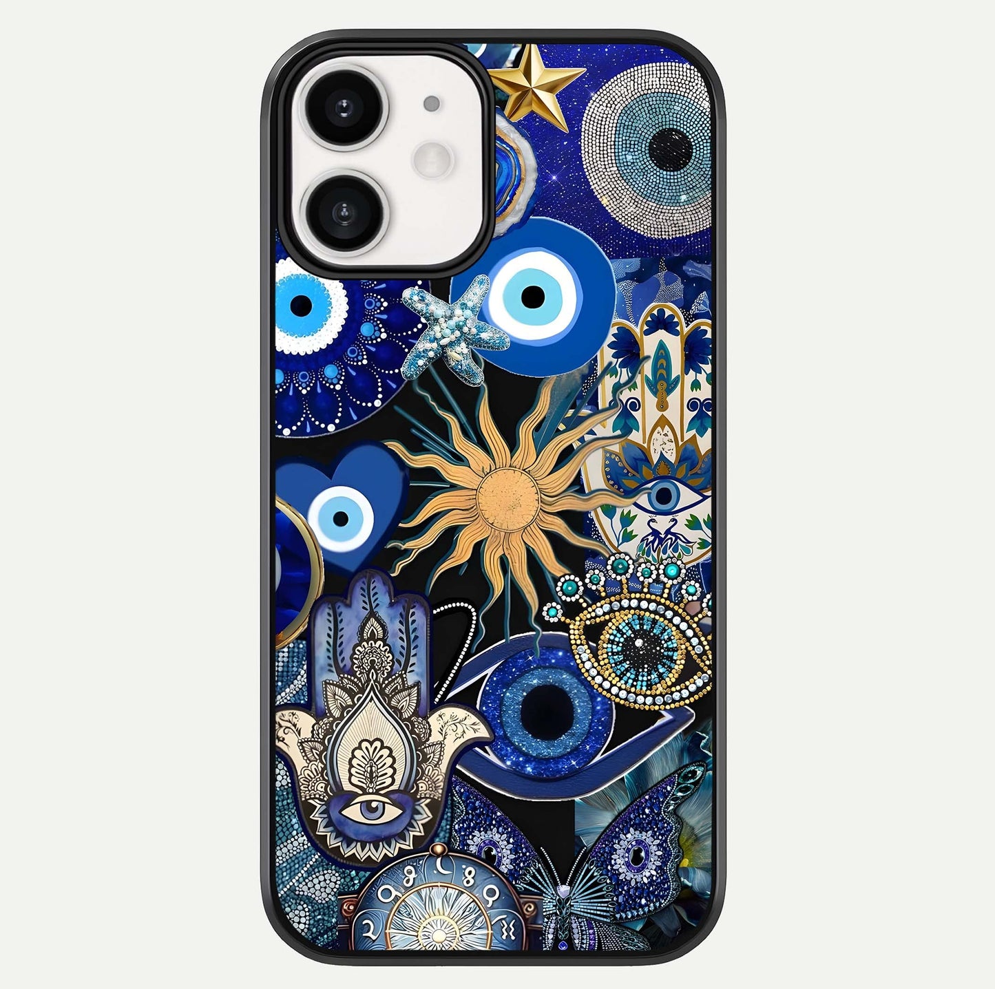 Mystic Blue Evil Eye Glass Case For iphone-12 by Custom World