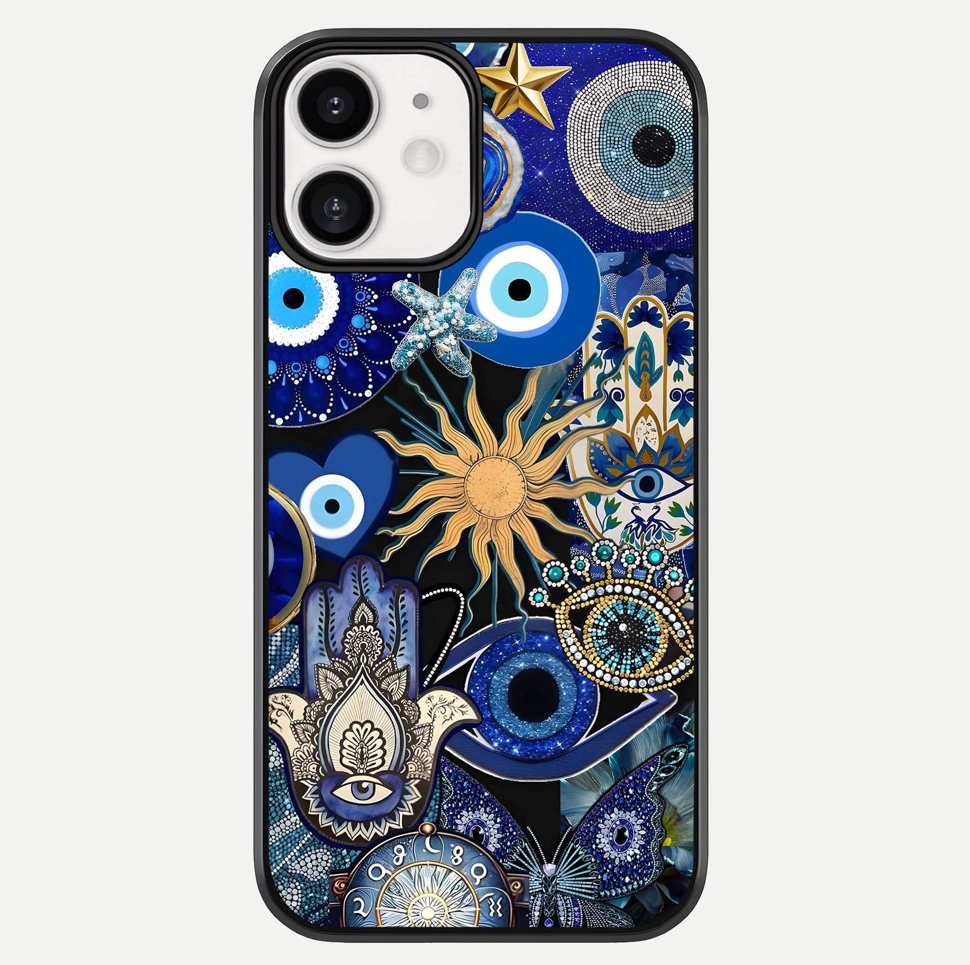 Mystic Blue Evil Eye Glass Case For iphone-12 by Custom World