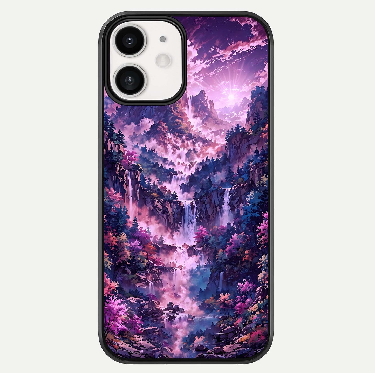 Mystic Cascade Peaks Glass Case For iphone-12 by Custom World