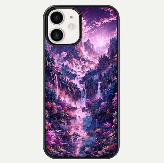 Mystic Cascade Peaks Glass Case For iphone-12 by Custom World