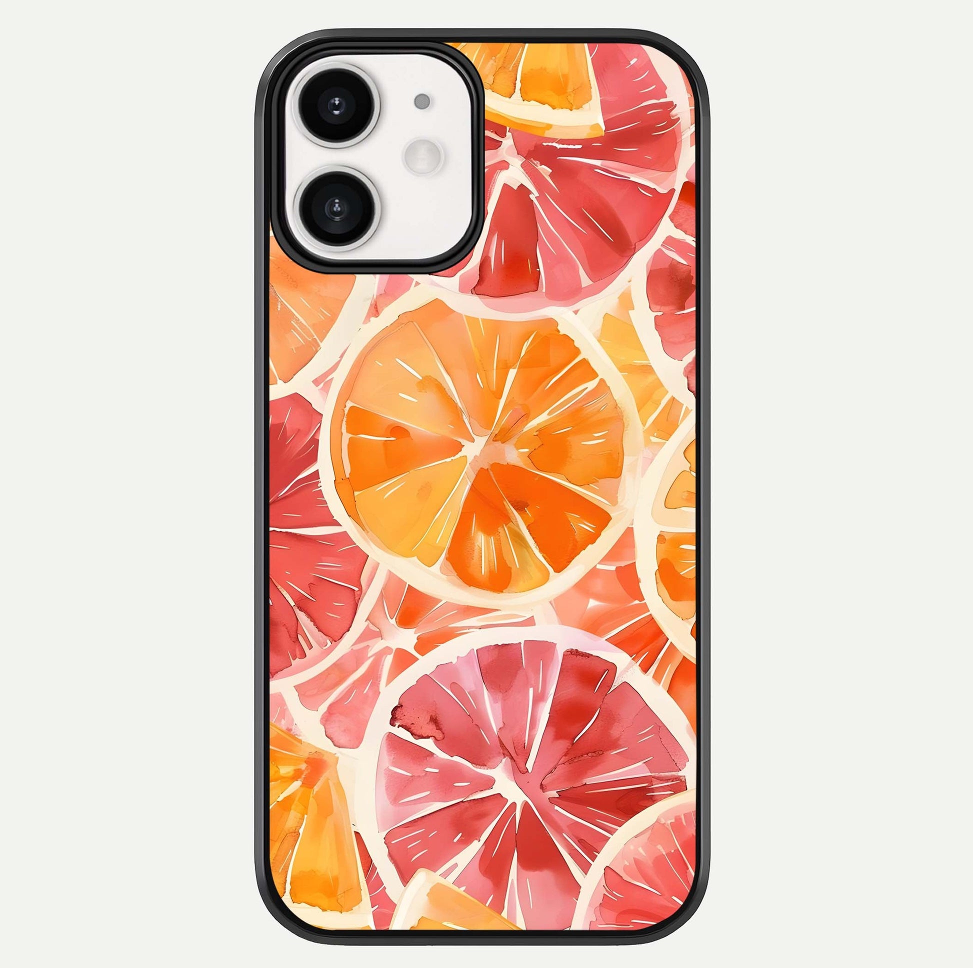 Orange Fruits Pattern Glass Case For iphone-12 by Custom World