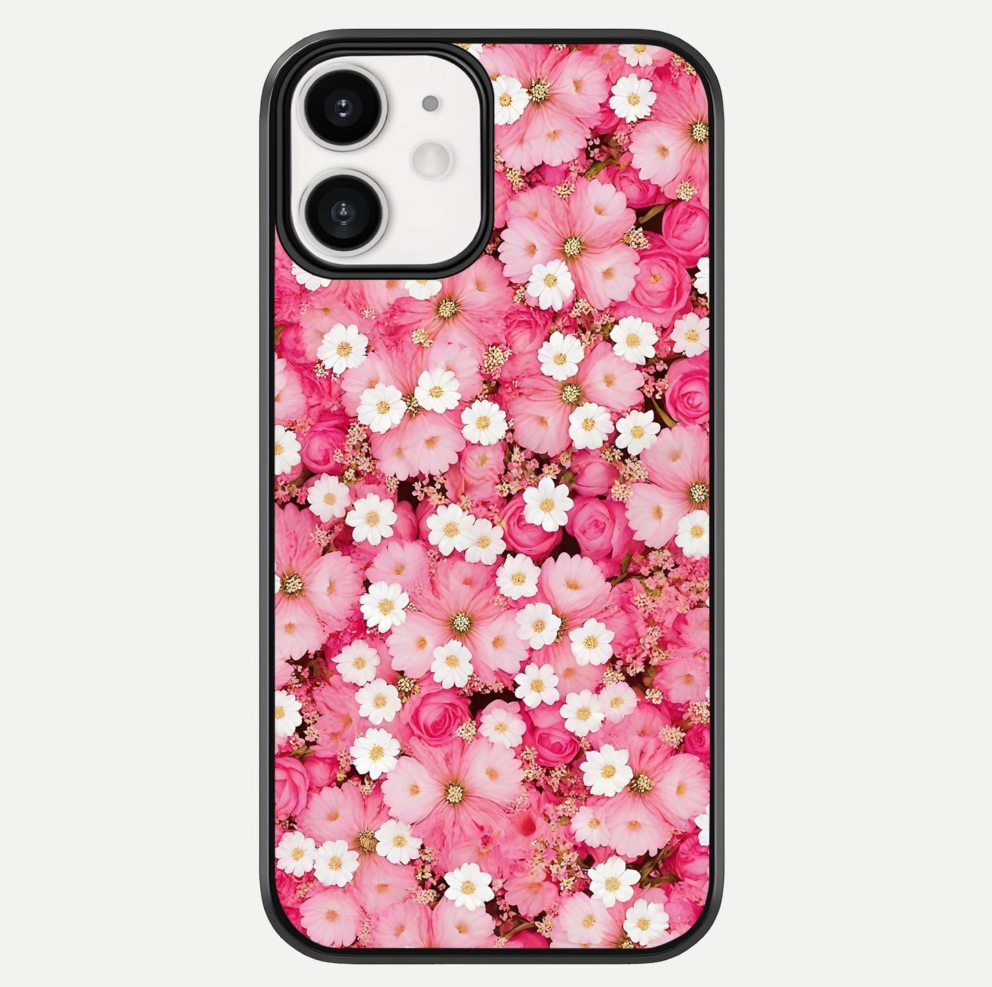 Pink Daisy Bliss Glass Case For iphone-12 by Custom World