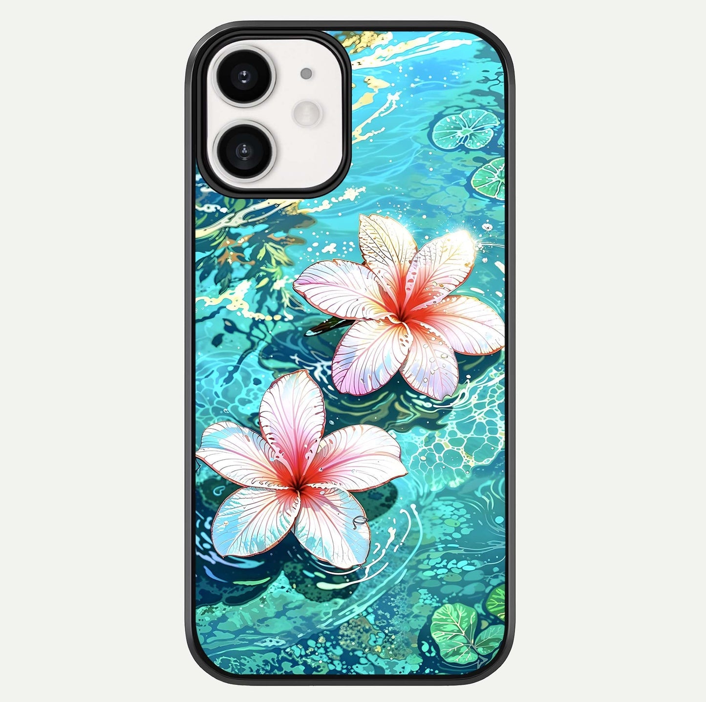 Pink Flowers in Water Glass Case For iphone-12 by Custom World