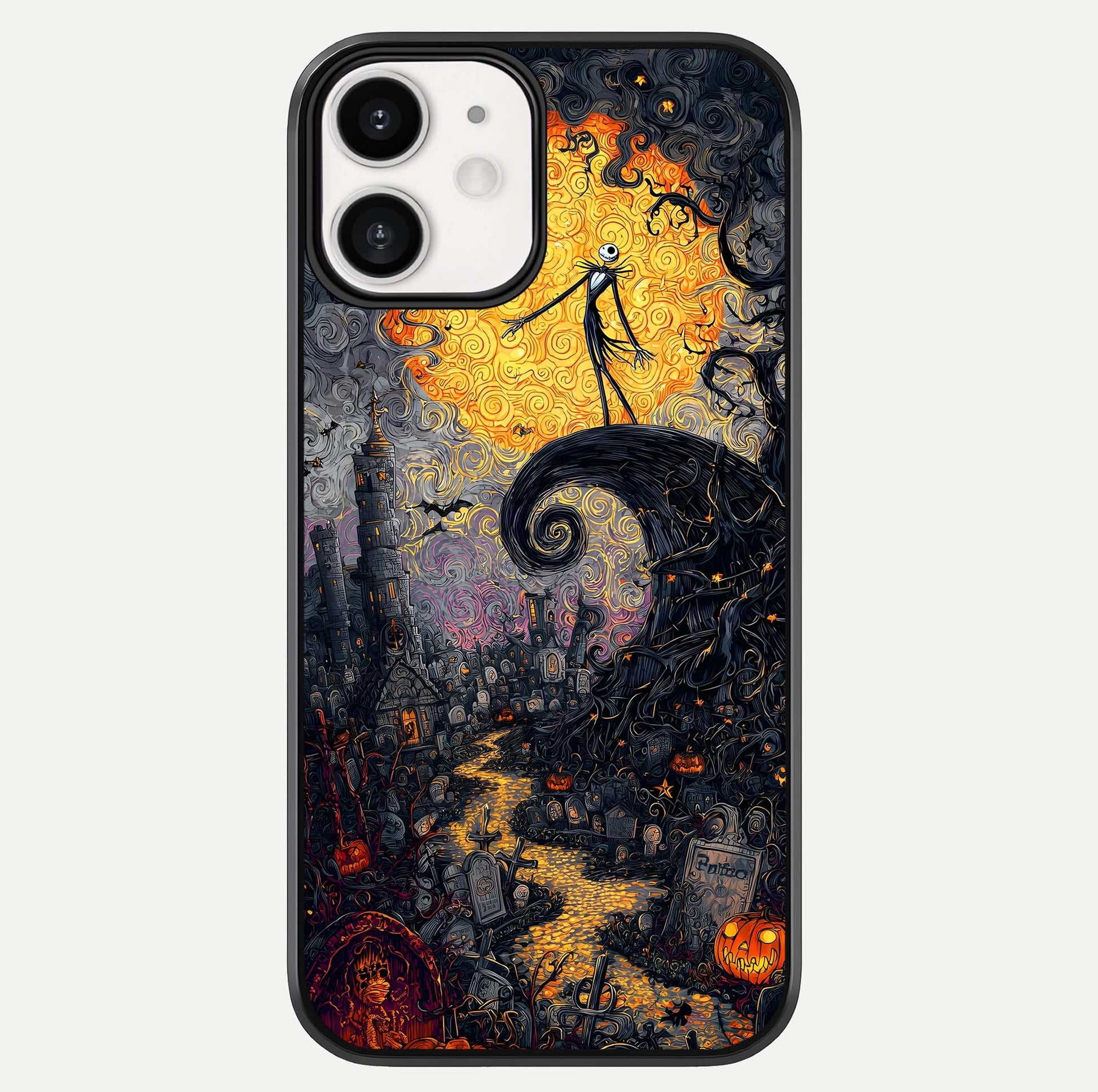 Pumpkin Moon Night Glass Case For iphone-12 by Custom World