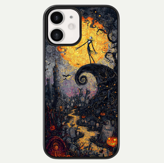 Pumpkin Moon Night Glass Case For iphone-12 by Custom World