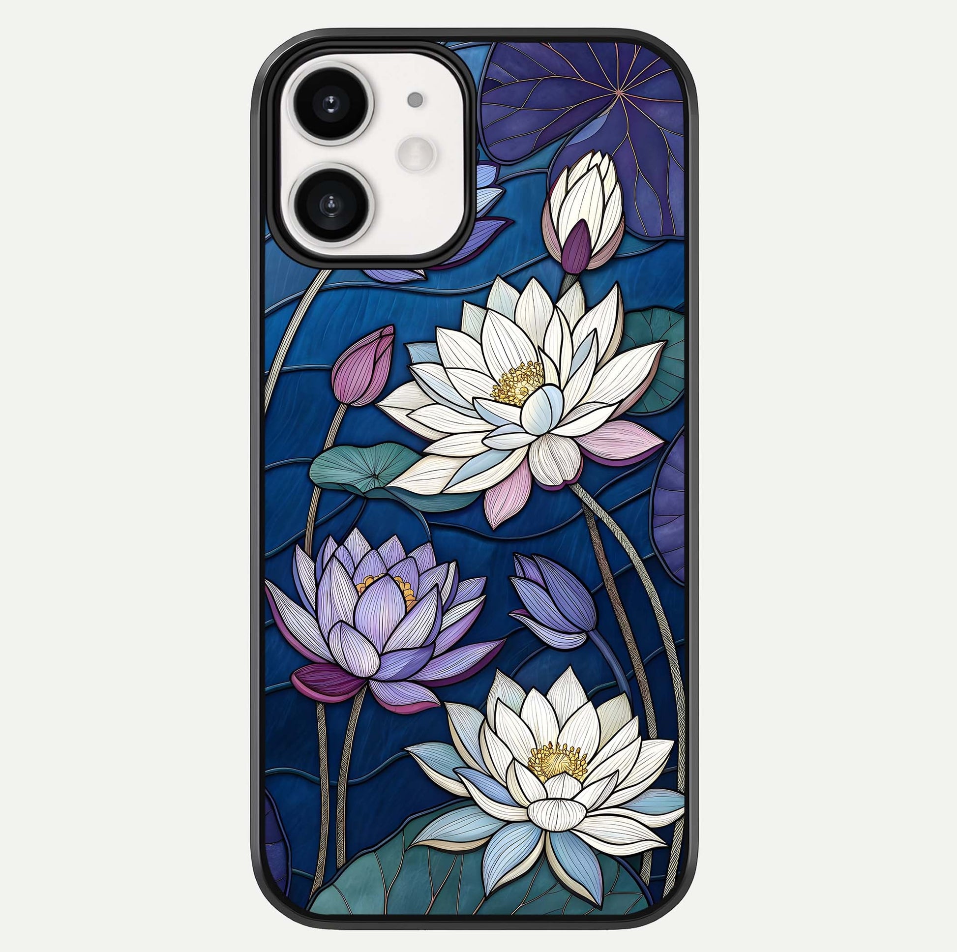 Purple Lotus Stained Glass Case For iphone-12 by Custom World