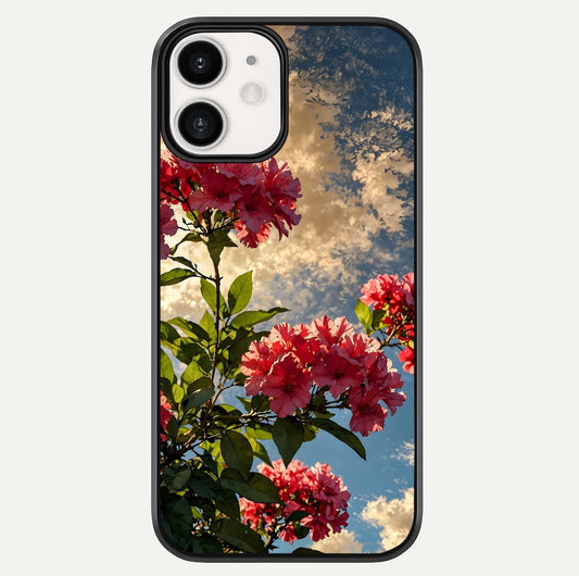 Red Bloom Skies Glass Case For iphone-12 by Custom World