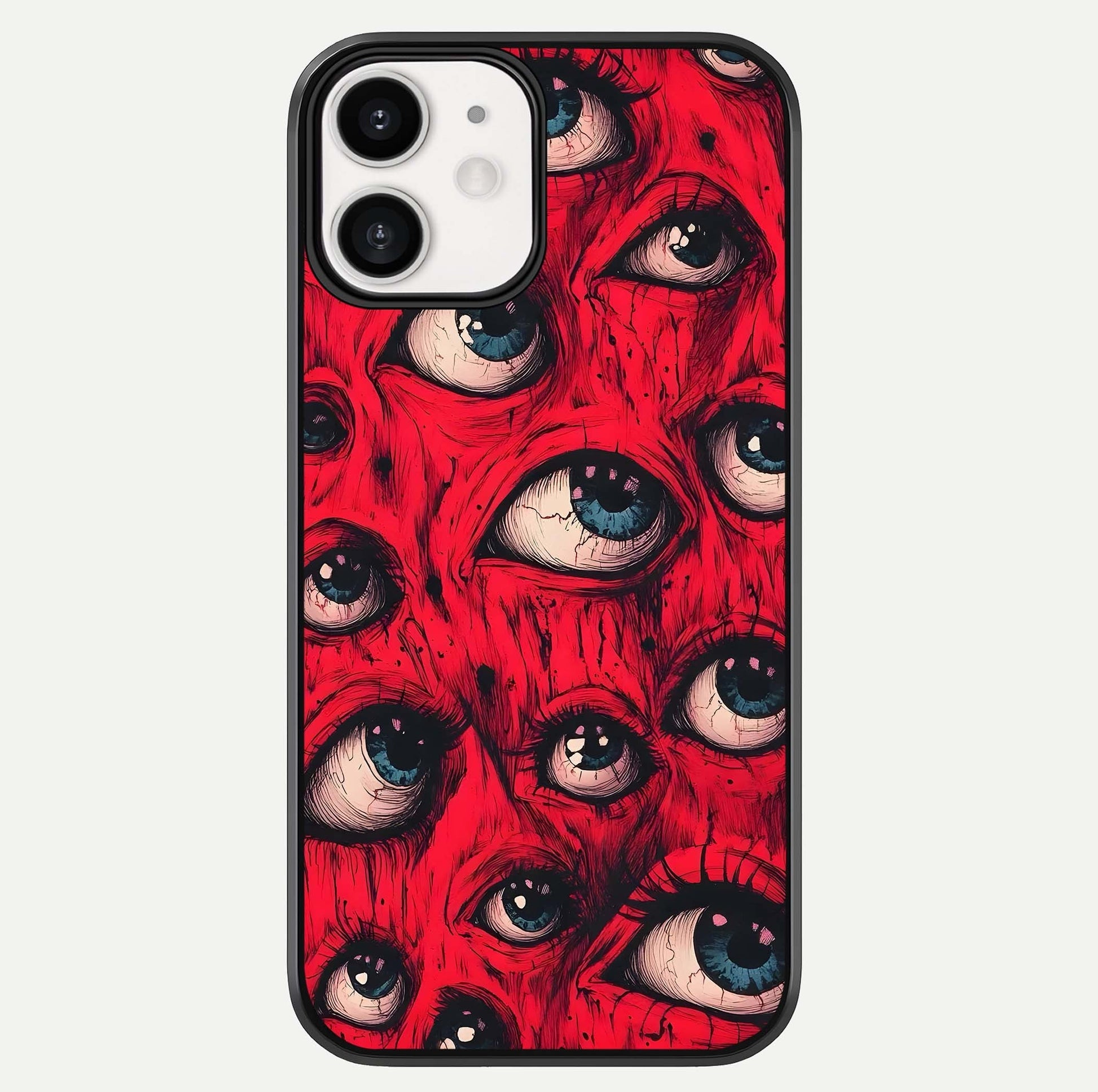 Red Eyes Pattern Glass Case For iphone-12 by Custom World