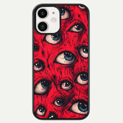 Red Eyes Pattern Glass Case For iphone-12 by Custom World
