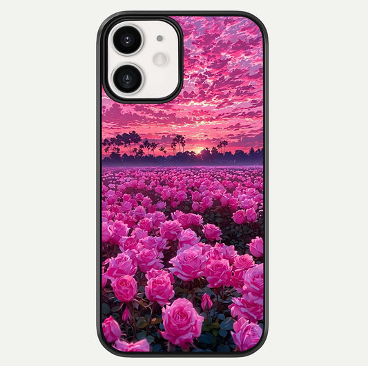 Rose Sunset Valley Glass Case For iphone-12 by Custom World