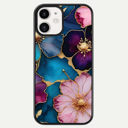 Sparkle Floral Glass Case For iphone-12 by Custom World
