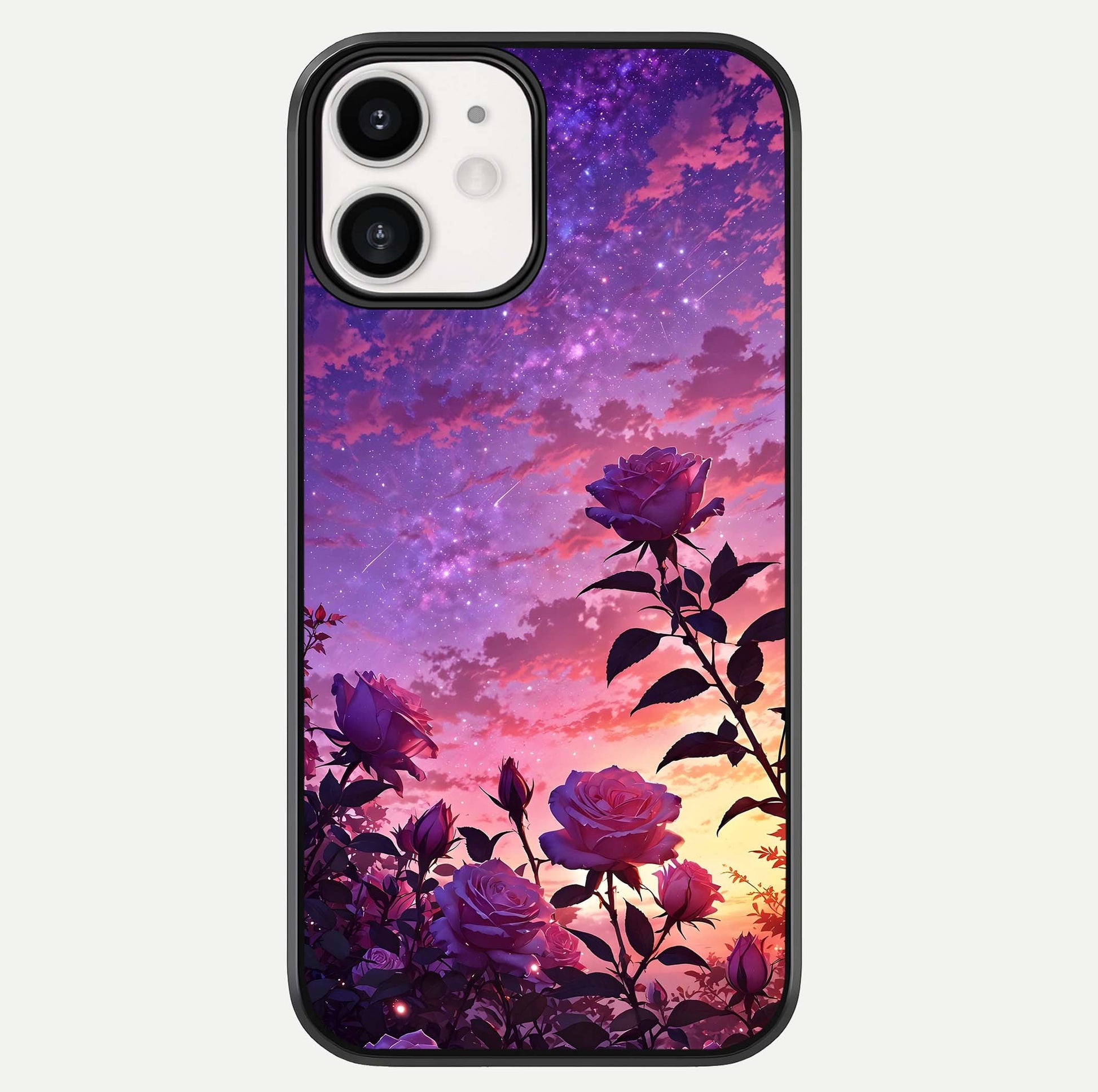 Starlit Rose Twilight Glass Case For iphone-12 by Custom World