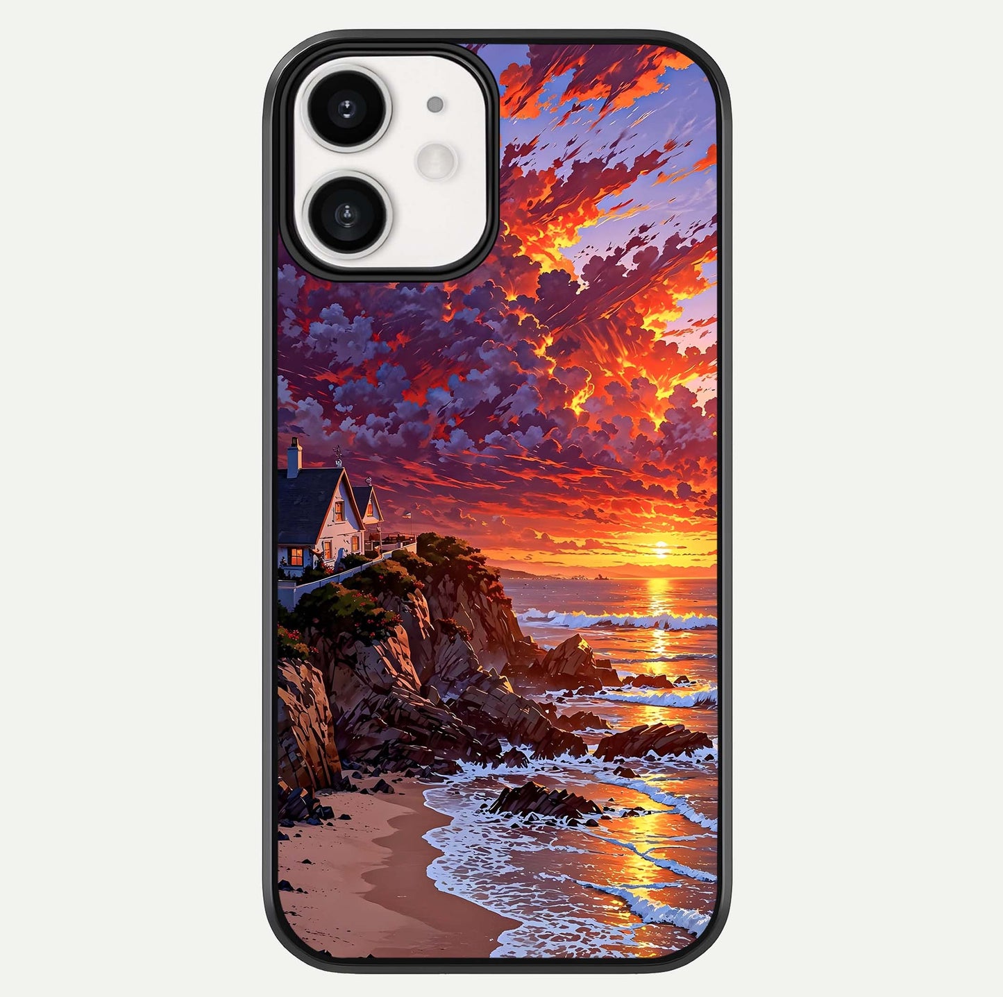 Sunset House By Sea Glass Case For iphone-12 by Custom World