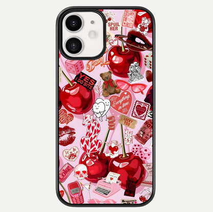 Sweet Cherry Chaos Glass Case For iphone-12 by Custom World
