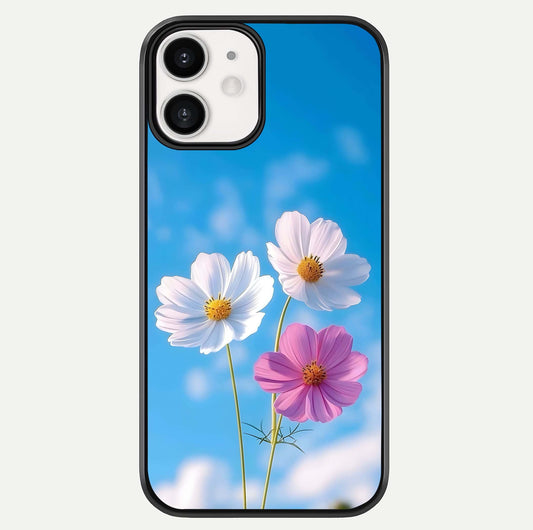 Triple Flowers With Sky Glass Case For iphone-12 by Custom World