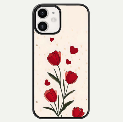 Tulip With Heart Glass Case For iphone-12 by Custom World