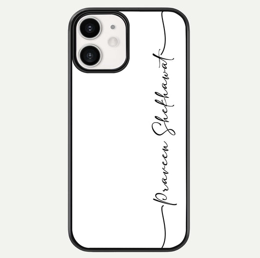 White Tune Custom Name Glass Case For iPhone 12 Mini by Custom World
