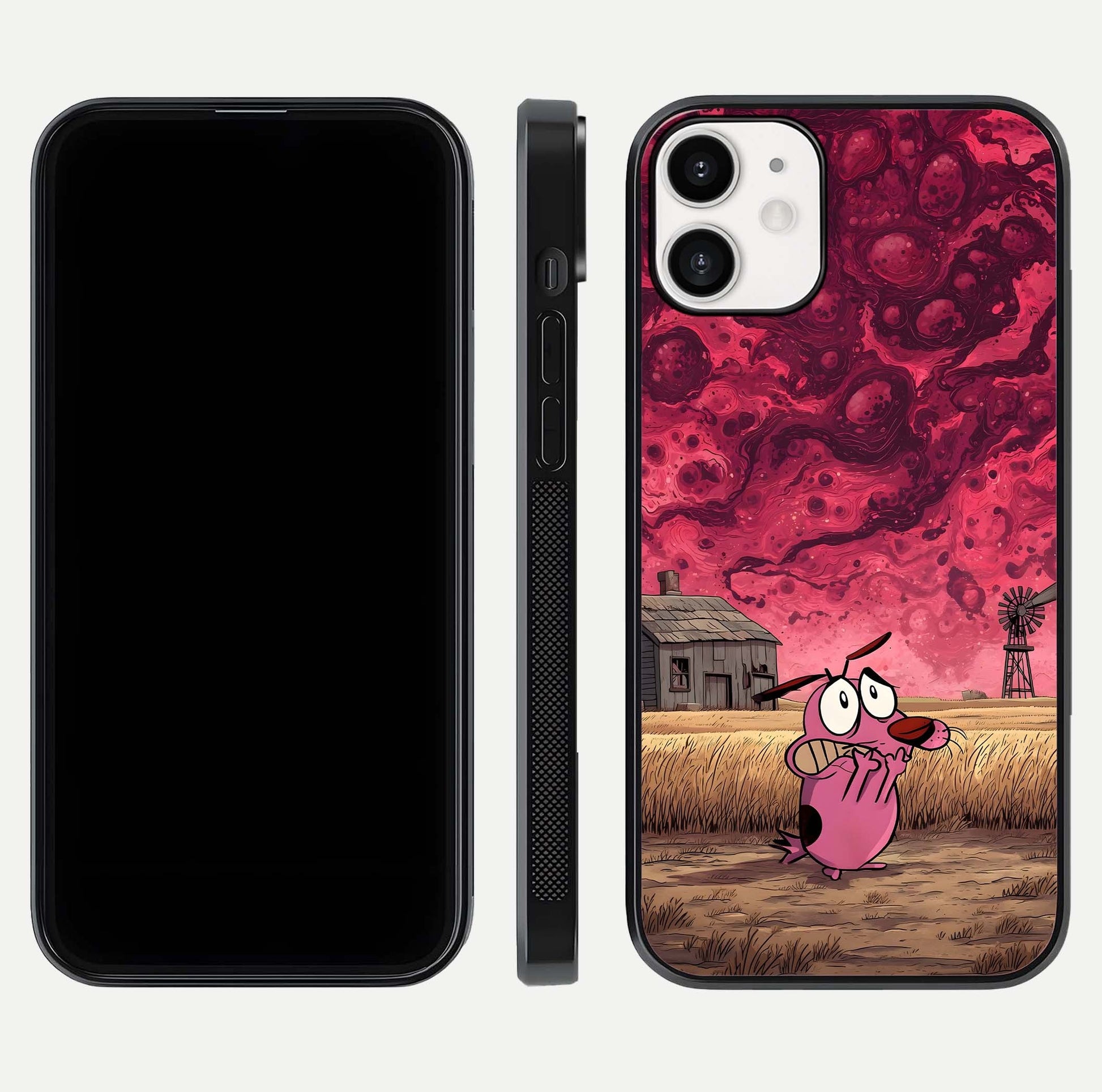Courage Under Sky Glass Case for iPhone 12 Mini dual-view layout displaying text alignment and glass finish