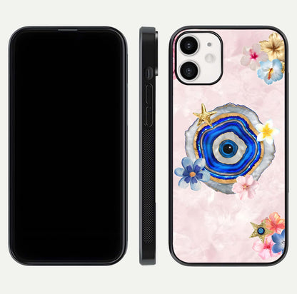 Divine Aura Bloom Glass Case for iPhone 12 Mini dual-view layout displaying divine color tones and smooth edges