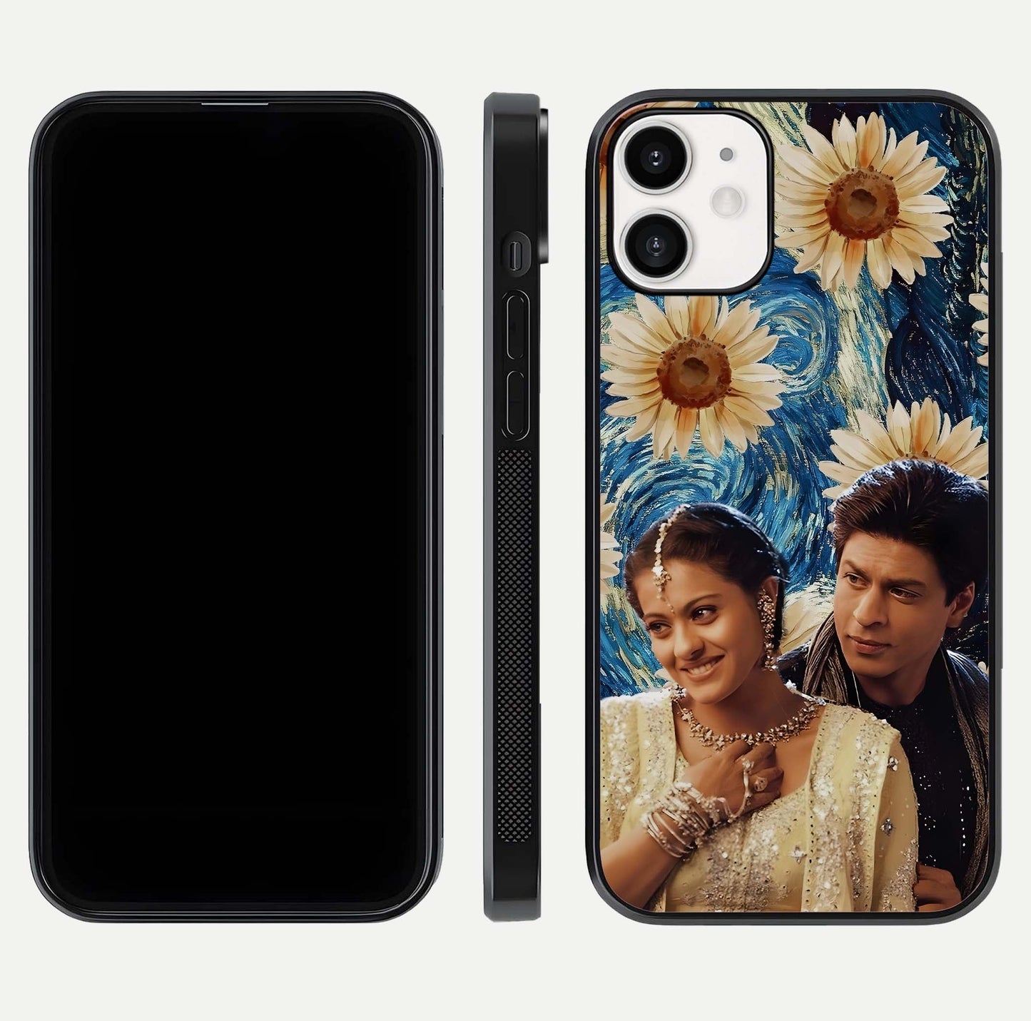 Eternal Love Story Glass Case for iPhone 12 Mini dual-view layout displaying soft hues and smooth glass
