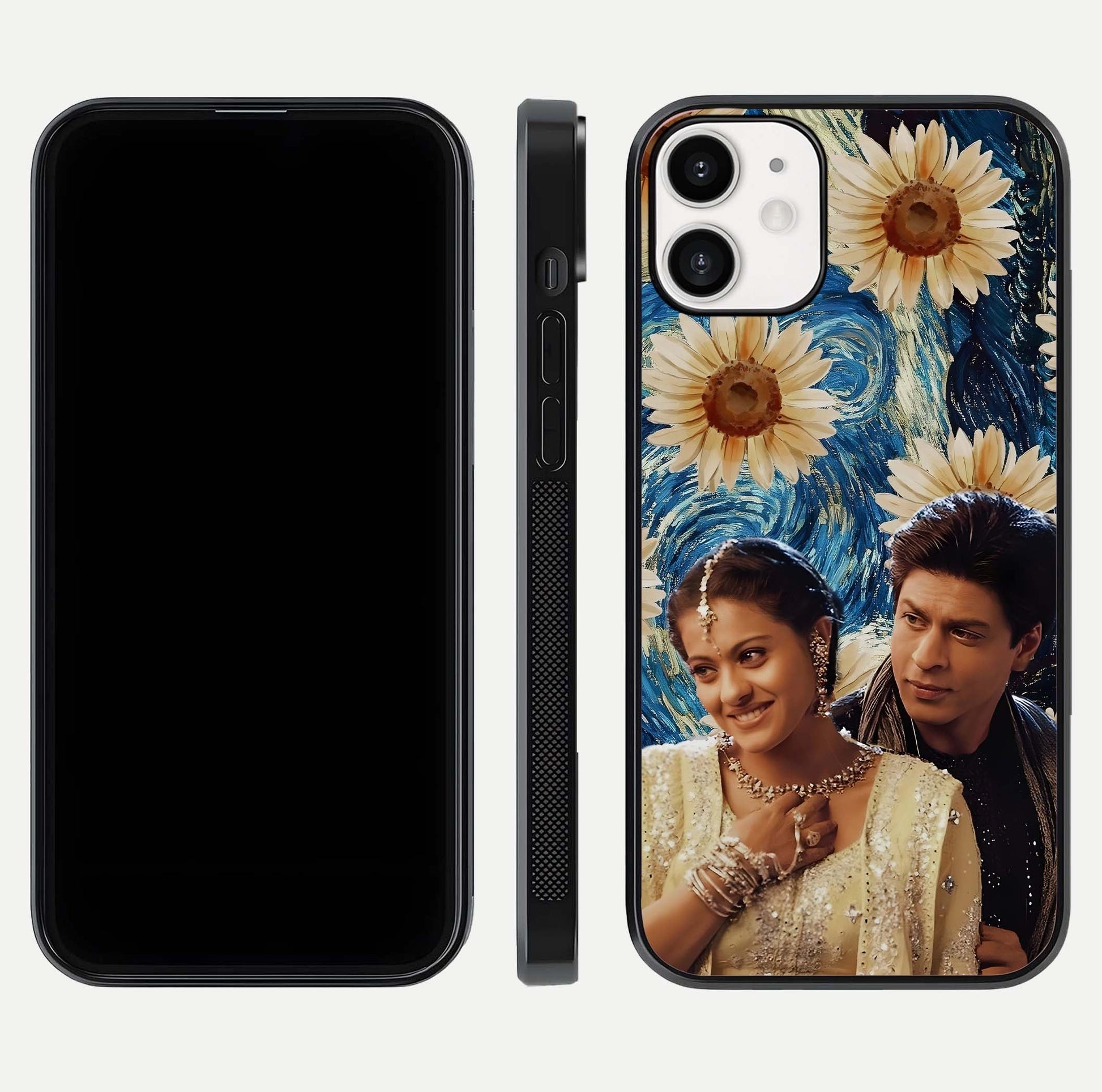 Eternal Love Story Glass Case for iPhone 12 Mini dual-view layout displaying soft hues and smooth glass