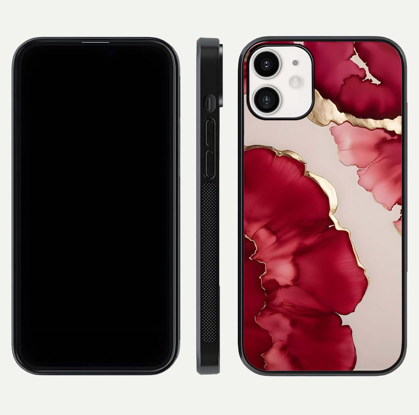 Pink & White Marble Glass Case For iPhone 12 Mini