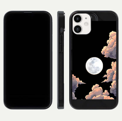 Shade Cloud Moon Glass Case for iPhone 12 Mini front & back layout showing soft gradient tones and edges