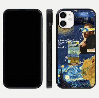 Starry Dream Vision Glass Case for iPhone 12 Mini front & back layout showing star blend and smooth edges
